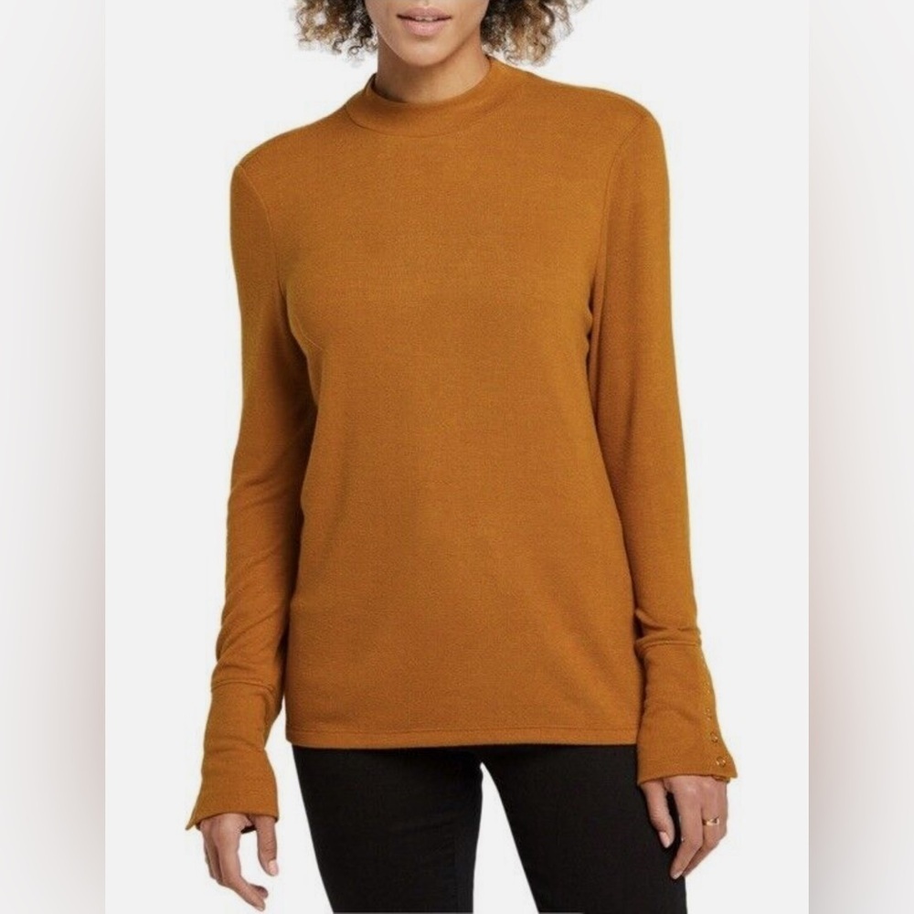 NWOT Women’s Rafaella Hacci Top Sweater High Cuffs Medium Golden Brown